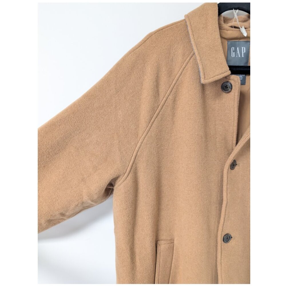 GAP Oversized Men's Wool-Blend Topcoat in Camel from 2024 - Picture 6 of 15